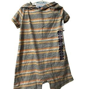 Carter's Gray and Orange Striped Bodysuit